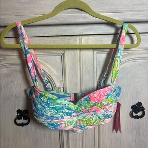 Lilly Pulitzer Drea Bikini Top Fished My Wish Preppy Resort Extra Support